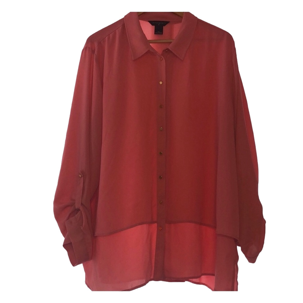 🍑Investments II GUC orange Blouse size 3X